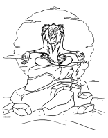 A coloring page of the lion king